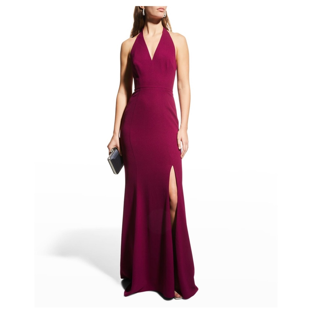 Dress the Population Shiloh Deep V Halter Gown Size XS ($198)
